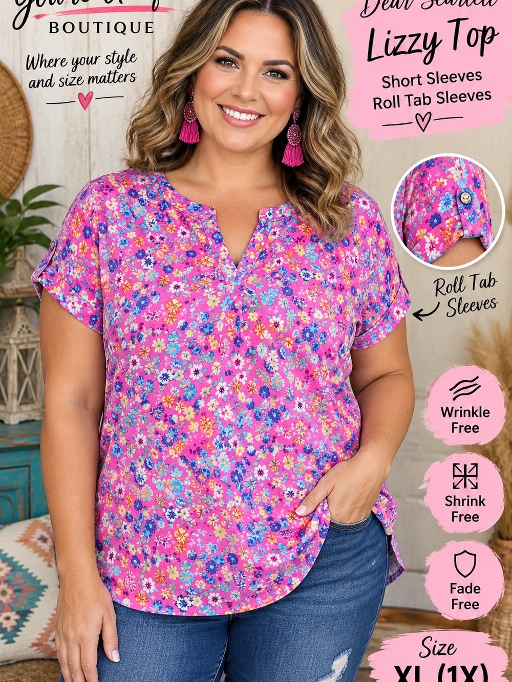 Dear Scarlett Lizzy Short Sleeve Top